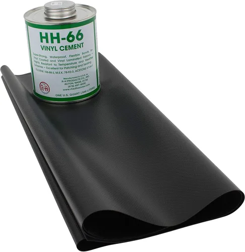 Mytee Products Kit de reparación de vinilo de lona negra de 18 onzas, HH66 HH-66, cemento de PVC con cepillo, 32 onzas, fabricado en Estados Unidos