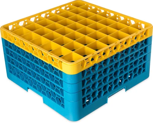 Miniatura 59 de Carlisle FoodService Products RG9-214 OptiClean Estante de vidrio con 9 compartimentos con 2 extensores, 7.12 pulgadas, polipropileno, azul