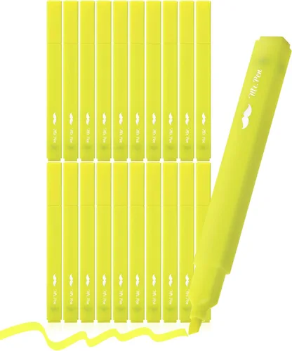 Miniatura 7 de Mr. Pen - Marcadores de Biblia estéticos amarillos que no se traspasan, 6 piezas, punta de cincel, bonito resaltador para suministros de diario