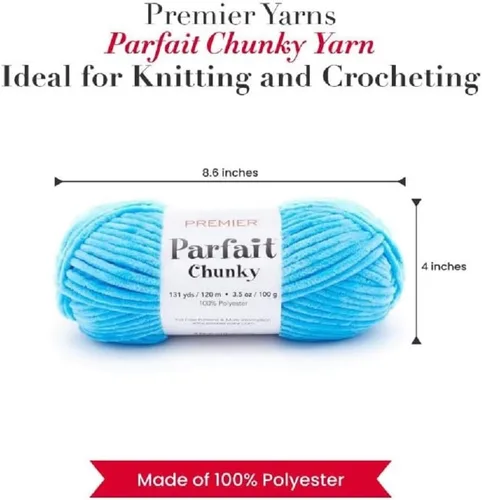 Miniatura 2 de Premier Yarns Parfait - Ovillo de felpilla grueso, 3.5 onzas, 6 unidades, peso súper voluminoso, paquete de 3 unidades con marcadores de puntada