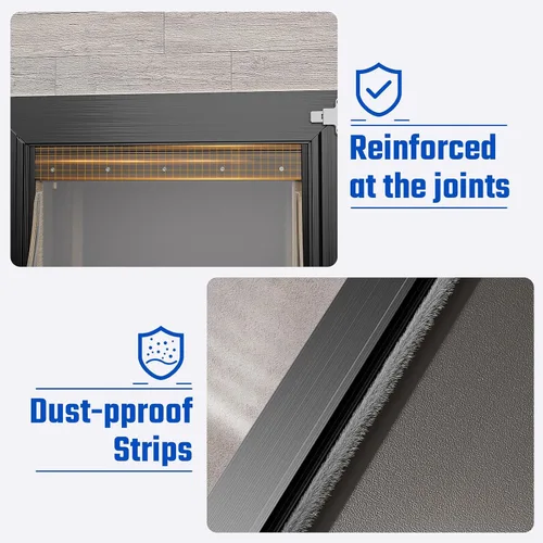 Miniatura 5 de Puerta para perro XL para pared, puerta de perro extra grande totalmente de aluminio, puerta de servicio pesado para mascotas, fácil de instalar, 2
