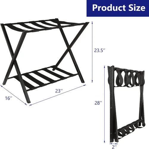 Miniatura 4 de Portaequipajes totalmente montado con estante para maleta para dormitorio (paquete de 1)