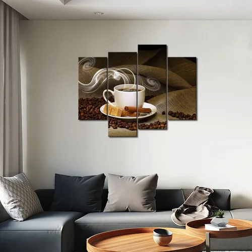 Miniatura 5 de Arte de pared de café y grano de café para cocina, cuadros impresos en lienzo, alimentos, la imagen para decoración moderna del hogar