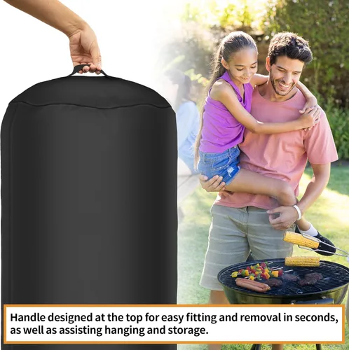 Miniatura 5 de NEXCOVER Funda redonda para parrilla 19.5” de diámetro por 32” de alto, cubierta para barbacoa, cubierta para ahumador, cubierta para barbacoa