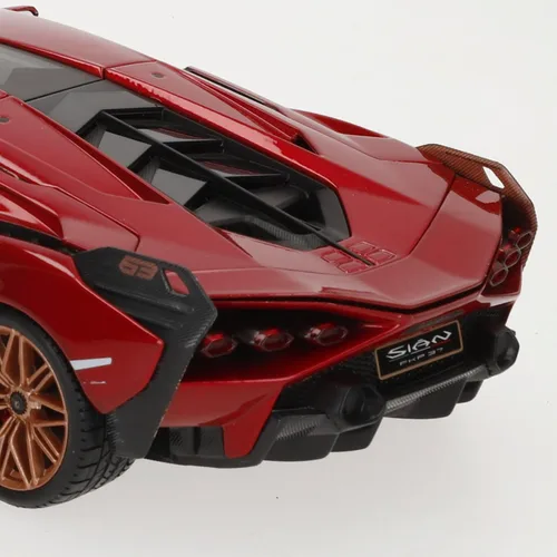 Miniatura 7 de Lamborghini Sian FKP 37 Rojo con ruedas de cobre 118 Modelo de automóvil fundido a presión por Bburago 11046 TY-18-11046R