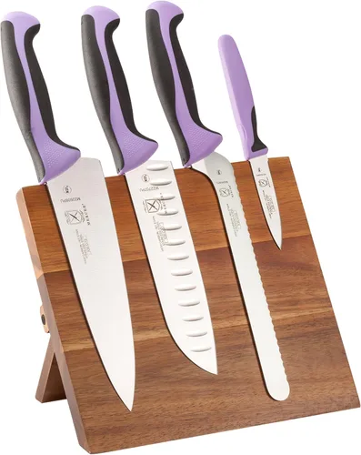 Miniatura 14 de Mercer Culinary Millennia Colors - Juego de 5 tableros magnéticos con asas amarillas, acacia
