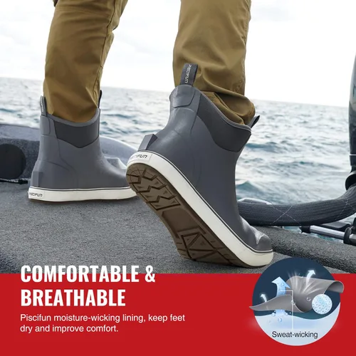 Miniatura 4 de Piscifun Botas de pesca, botas de lluvia impermeables, botas de goma antideslizantes con forro de neopreno transpirable
