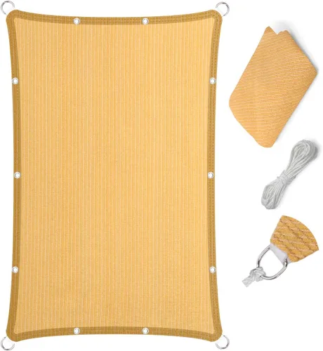 Eden's Decor Toldo tipo vela de borde plano recto de 4 x 5 pies con ojales, cubierta de pérgola resistente, malla de bloqueo UV de 170 GSM para