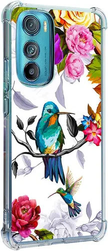 Miniatura 23 de Funda para Motorola Edge 2022, colibrí, mariposa, flores, protección contra caídas, a prueba de golpes, TPU de cuerpo completo, funda protectora