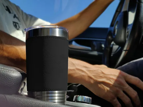 Miniatura 4 de LaserGram Vaso aislado al vacío de 20 onzas, bandera de México, grabado personalizado incluido (piel sintética, negro)