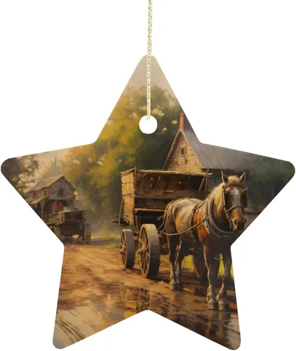 Miniatura 10 de Adorno de vacas en gafas de sol de porcelana de doble cara de 3 pulgadas, casa de campo, árbol de Navidad, accesorios para colgar, adorno de regalo