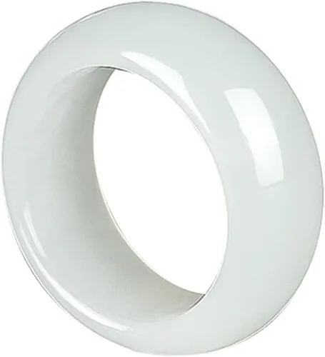 BXSMNH Anillo de jade verde genuino para hombres y mujeres, anillo de jade hetian natural, joyería de eternidad de buena suerte (color blanco,