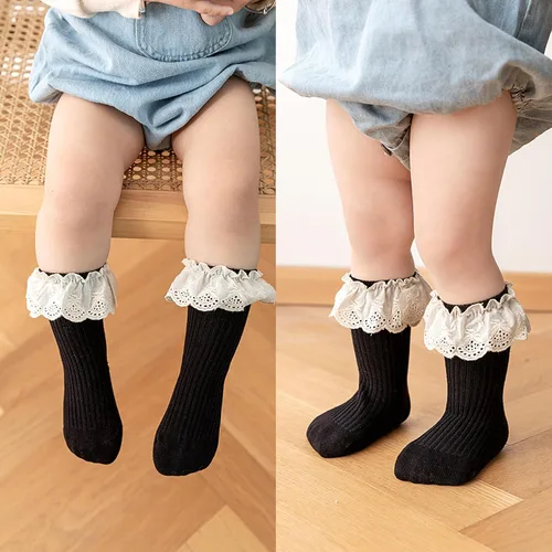 Miniatura 5 de Calcetines largos con volantes para bebés y niñas de 6 a 12 meses
