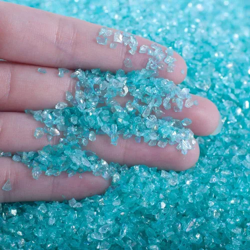Miniatura 45 de Cristal triturado de 7.05 oz de piedra irregular con lentejuelas gruesas, copos iridiscentes para bricolaje, resina epoxi, arte de uñas, accesorios