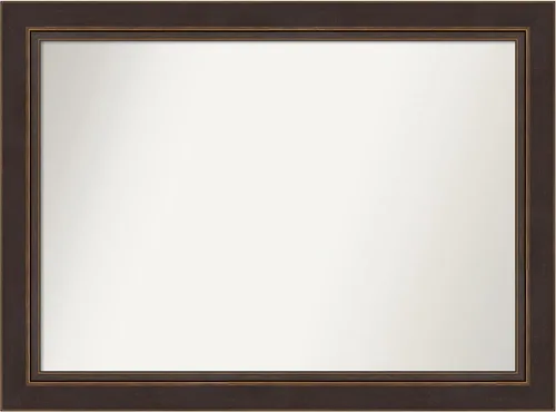 Miniatura 167 de Amanti Art Espejo de baño de bronce para sobre el fregadero, 24 x 24 pulgadas, espejo cuadrado de bronce Lara para tocador, marco de madera