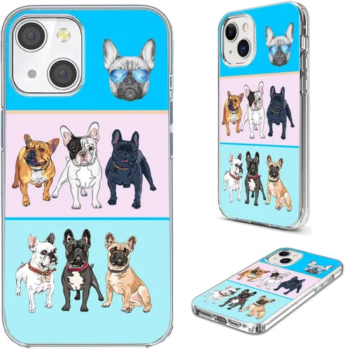Funda protectora completa a prueba de golpes, delgada, suave, TPU transparente, para iPhone 14/13 6.1, diseño de animales de dibujos animados,