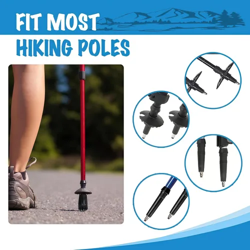 Miniatura 4 de Accesorios para bastones de trekking de repuesto duraderos de diamante negro, puntas de goma para bastones de senderismo para todos los bastones