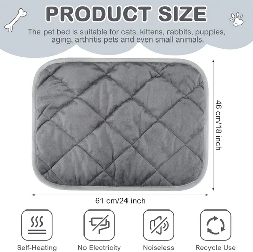 Miniatura 62 de Paquete de 4 Almohadillas Autocalentables para Gatos, Alfombrilla Autocalentable para Perros que Refleja el Calor Corporal, Almohadilla Térmica