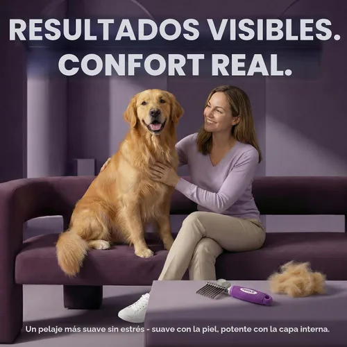 Miniatura 5 de Poodle - Peine Rastrillo Desenredante para Perros y Gatos - Cuchillas Largas de Acero de Seguridad de 2.5" Peine de Metal para Desenredar Pelo