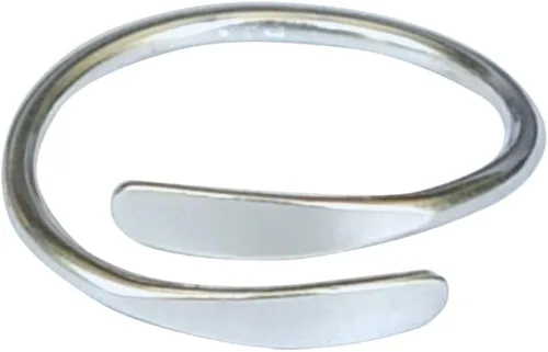 Miniatura 4 de Creations - Anillo de plata de ley 925 hecho a mano, anillo de dedo del pie ajustable, fino clásico delicado dedo abierto, anillos de meñique