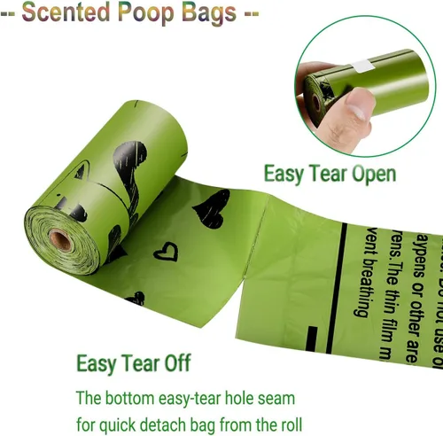 Miniatura 2 de Yingdelai Bolsas para excrementos de perro, 280 unidades: bolsa de basura extra gruesa a prueba de fugas con dispensador para perros (aromatizadas)