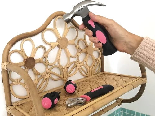 Miniatura 3 de Apollo Tools - Juego de herramientas cortas de 4 piezas para manos pequeñas y espacios reducidos. Conveniente y compacto juego de herramientas Rosa