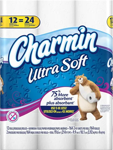 Miniatura 19 de Charmin Papel higiénico ultra suave, 24 megarrollos de papel de baño = 96 rollos regulares