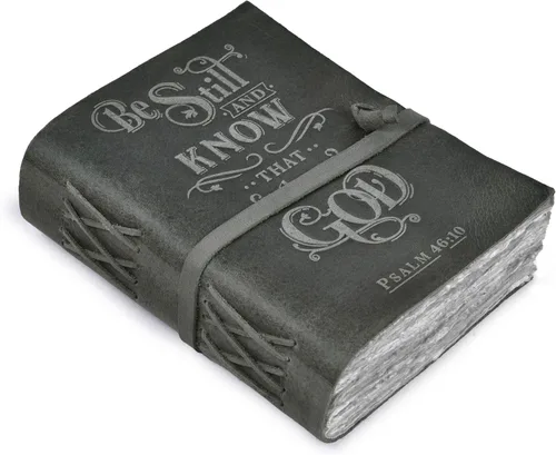 Miniatura 20 de LEATHER VILLAGE Diario de cuero vintage con Salmo 46:10, versículo de la Biblia en relieve, diario de oración cristiana para mujeres y hombres, 200