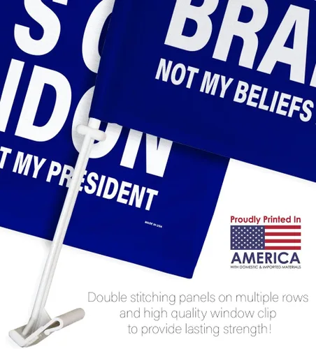 Miniatura 2 de Trump Flag Lets Go Brandon FJB - Bandera de automóvil para decoración de ventana de automóvil, clip de soporte, pequeño tapiz Pro Trump 2024 MAGA
