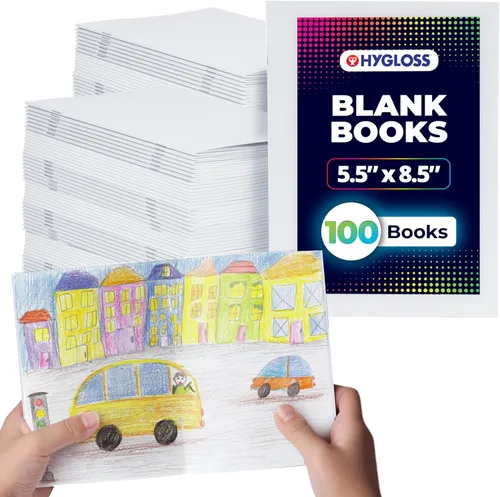 Miniatura 11 de Hygloss Libros en blanco – Paquete de 10 unidades – 5.5 x 8.5 pulgadas A5 colores surtidos – Libros en blanco de tapa blanda para que los niños