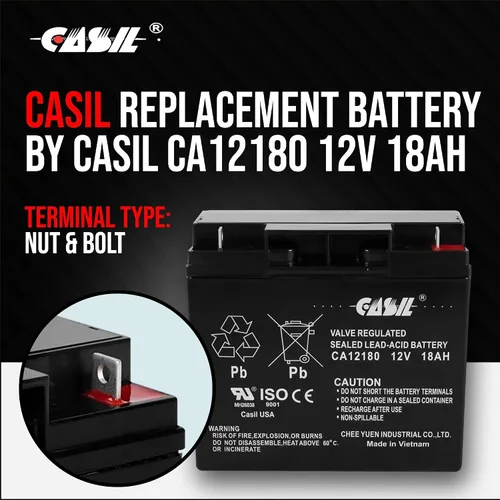 Miniatura 2 de Casil Batería SLA de 12V 18Ah compatible con Generac 7500 EXL generador portátil