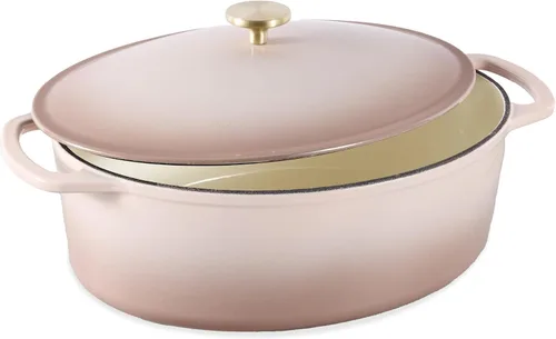 Miniatura 11 de Best Choice Products - Horno holandés redondo de hierro fundido esmaltado de 6 cuartos de galón, utensilios de cocina pretratados de alta