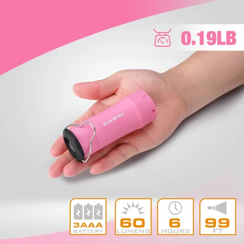 Miniatura 2 de EverBrite 2 en 1 Mini Linternas y Linternas de Bolsillo, Linterna de Bolsillo con Zoom y 3 Modos, Accesorios Esenciales para Acampar, Juego de 2 Rosa