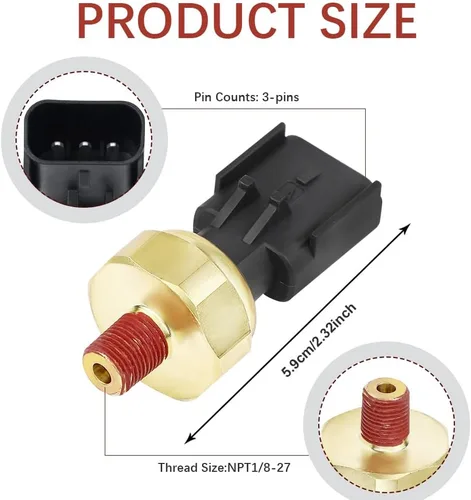 Miniatura 2 de Interruptor de sensor de presión de aceite de motor, unidad de envío de aceite, sensor de presión de aceite de motor compatible con Dodge, Jeep