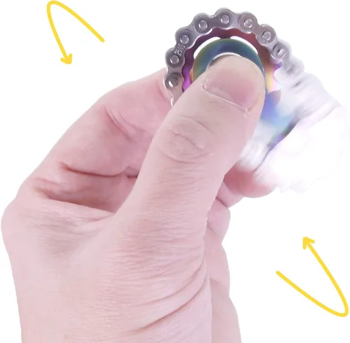 Miniatura 4 de Fidget Spinner, eslabón de cadena de bicicleta Spinner diseño 2 engranajes Figity Spin Finger Games, mecánica duradera de acero inoxidable