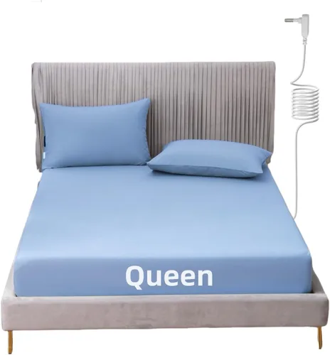 Miniatura 7 de Grounding - Sábana de cama tamaño King con cordón de 15 pies, 90% algodón orgánico + 10% fibra plateada, sábanas conductivas para un mejor sueño