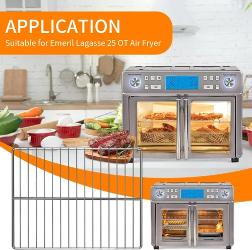 Miniatura 3 de Rejilla para freidora de aire Emeril Lagasse Emeril Lagasse Dual Zone 360 Air Fryer Oven 25 cuartos de galón, 12.5 x 11.5 pulgadas, accesorios