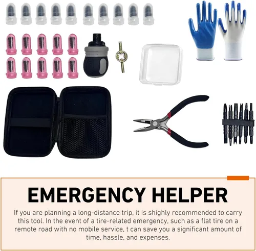 Miniatura 5 de Kit de uñas de goma para reparación de neumáticos, kit de reparación rápida de tapones de tornillo de neumáticos, alicates de enchufe de parche