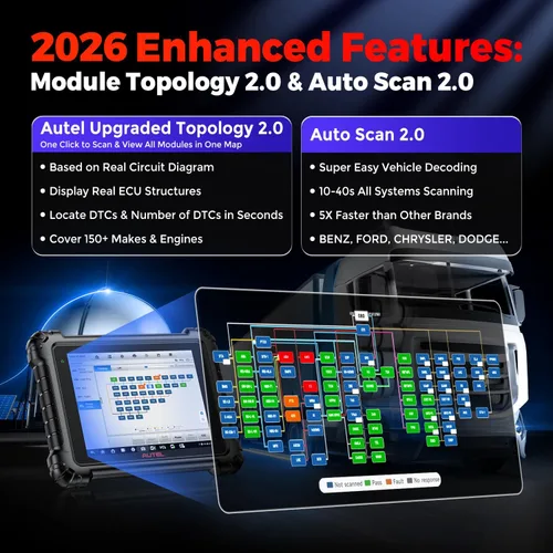 Miniatura 4 de Autel MaxiSYS MS909CV - Escáner CV de camión diésel inteligente, 2026 hasta MS908CV II Diagnóstico de servicio pesado con programación OE-nivel