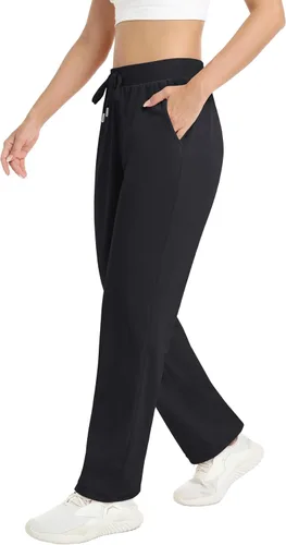 Miniatura 2 de MAGCOMSEN Pantalones de forro polar para mujer, pantalones deportivos para correr, yoga, pantalones de terciopelo para correr, pantalones de pijama