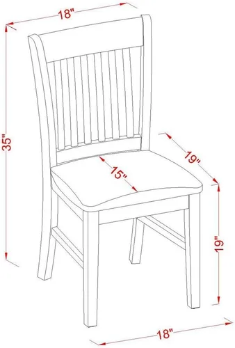 Miniatura 8 de East West Furniture NOFK5-MAH-C - Juego de mesa y sillas de cocina de 5 piezas, incluye una mesa de comedor rectangular con hoja de mariposa y 4