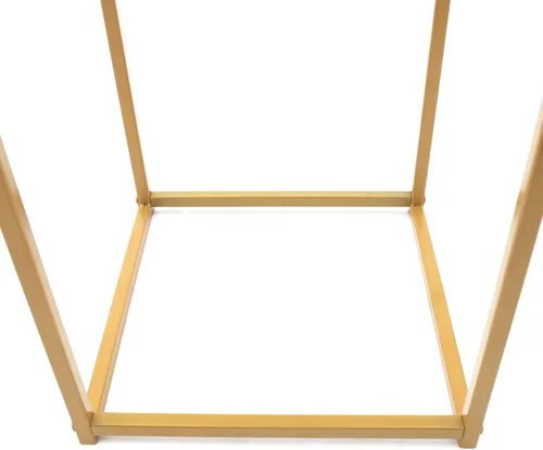Miniatura 5 de Gdrasuya10 10 soportes geométricos para columnas de flores doradas para boda, soporte de columna de jarrón de metal, 11.8 x 11.8 x 23.6 in, soporte