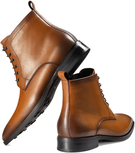 Miniatura 4 de GIFENNSE Botas Chukka para hombre, botas de vestir para hombre, botas de cuero Oxford, botas Chelsea famales para hombre
