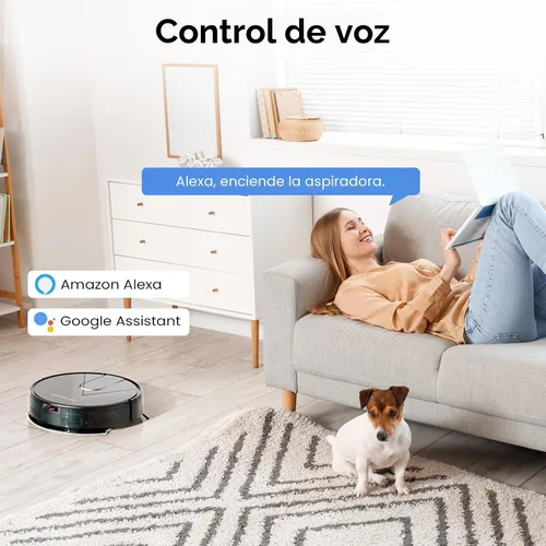 Miniatura 4 de ROPVACNIC Robot aspirador robot aspirador y trapeador combinado con succión de 5200 Pa, ajustes de limpieza personalizados, aspiradora robótica