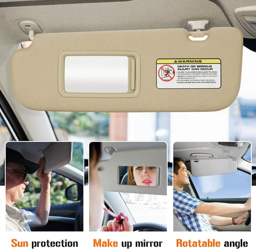 Miniatura 4 de Visera solar para Hyundai Elantra 2011-2015 (no compatible con el modelo GT), repuesto de parasol beige para lado izquierdo del conductor