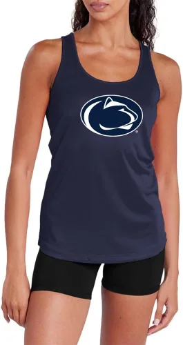 Miniatura 115 de Camiseta deportiva sin mangas oficial de NCAA Collegiate para mujer, con espalda cruzada, colección con logotipo primario