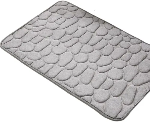Miniatura 2 de Alfombra de Baño con Relieve De Adoquines, Alfombra De Baño, Absorción De Agua, Antideslizante, Espuma Viscoelástica, Absorbente, Lavable Alfombra