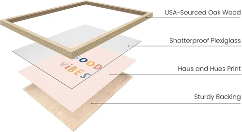 Miniatura 2 de HAUS AND HUES Citas inspiradoras para niños (marco beige, positividad, 8L x 10W)