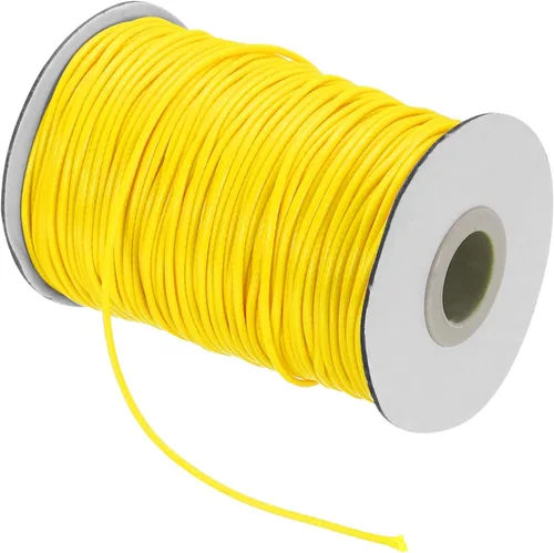 Miniatura 138 de MECCANIXITY Cordón encerado de poliéster encerado de 0.020 in, cuerda de cera de 175 yardas para hacer pulseras, collares, cuentas, joyería y Negro