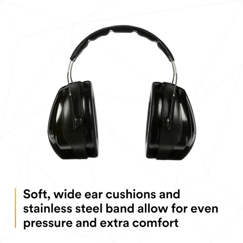 Miniatura 3 de 3M PELTOR Orejeras Optime 101 de protección auditiva, sobre la cabeza, H7A, 25 dB NRR, auriculares ajustables, compatibles con E-A-Rfit, acero